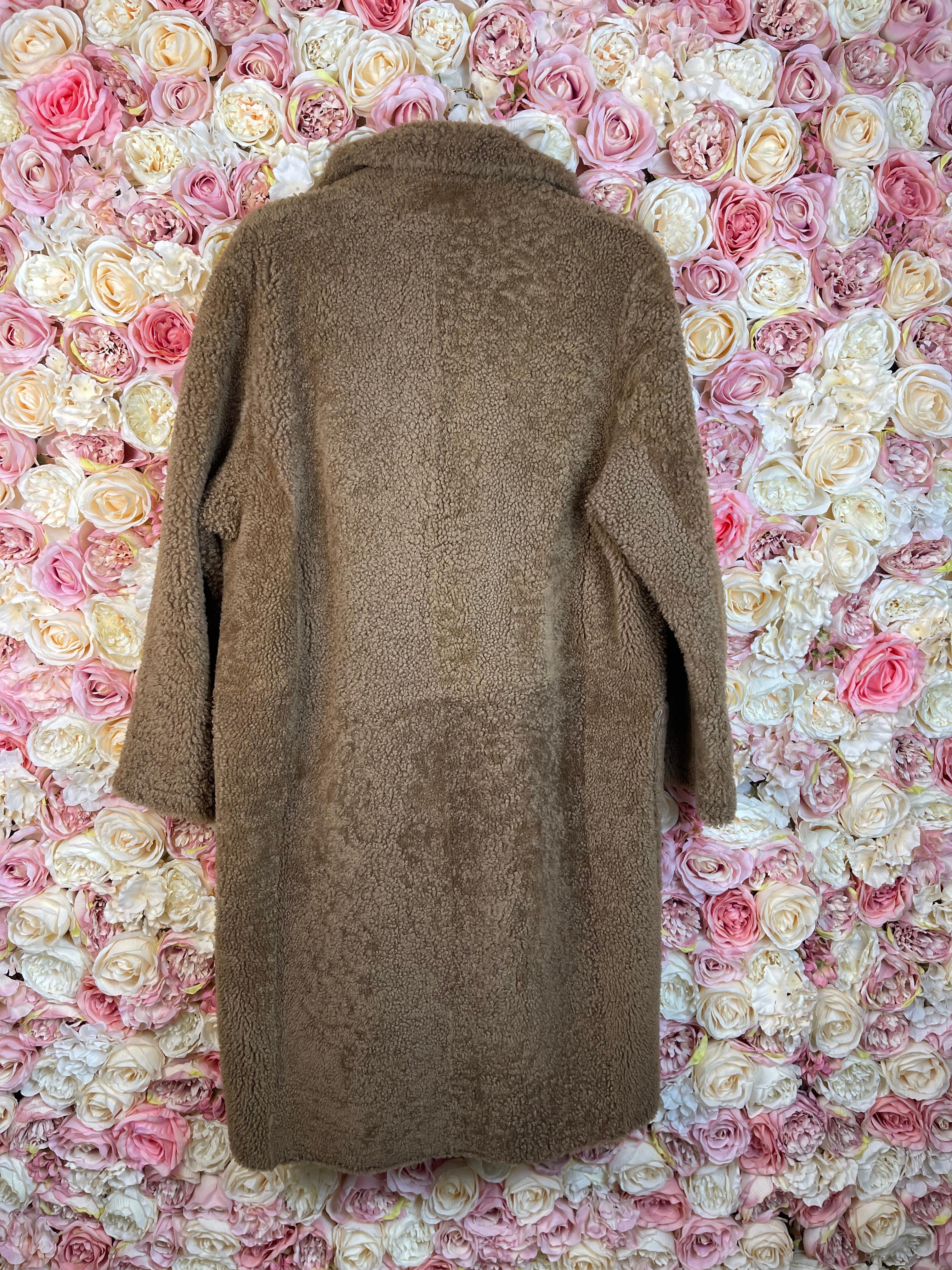 Yves Salomon Lambskin Coat Black & Brown Sz. L