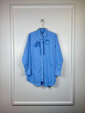 Valentino Oversized Striped Cotton Shirt Light Blue White Sz. 38 DE (42 IT)