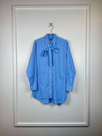 Valentino Oversized Striped Cotton Shirt Light Blue White Sz. 38 DE (42 IT)