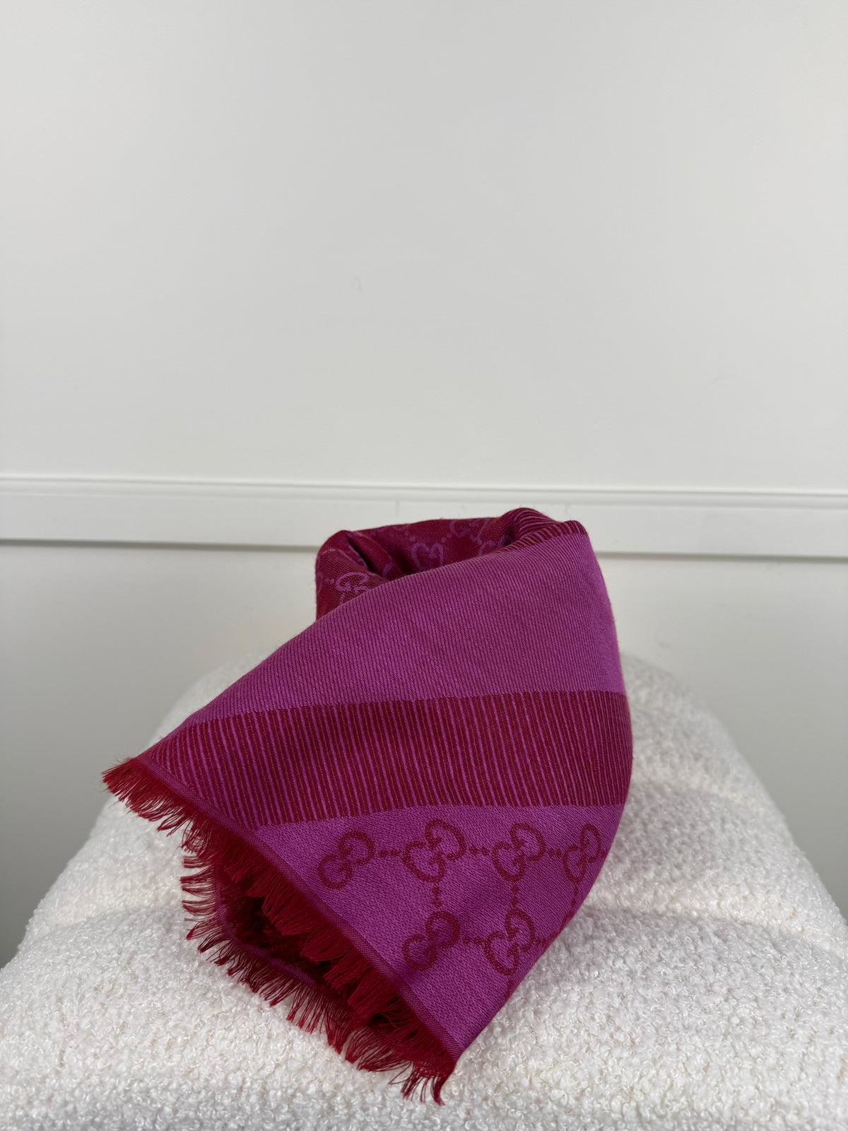 Gucci GG Schal – Pink – Wolle/Seide