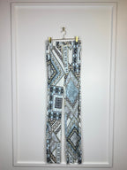 Etro Cotton Blouse White Blue Sz. 34 DE