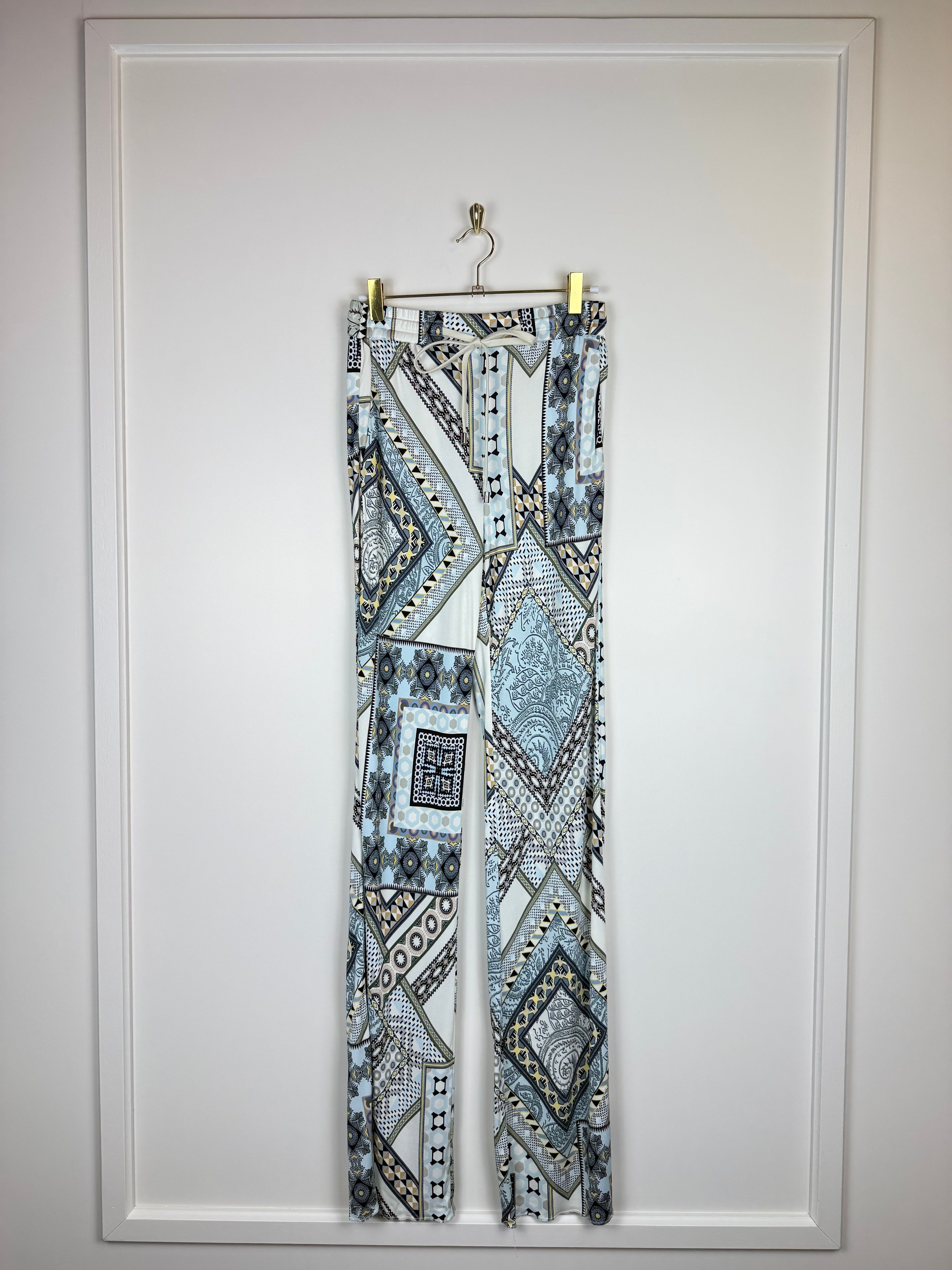 Etro Cotton Blouse White Blue Sz. 34 DE
