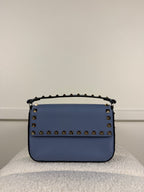 Valentino Rockstud Mini Leather Bag – Blau – Goldfarbene Nieten