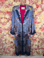 Etro Silk Mix Coat Blue Multi Sz. 40 DE (44 IT)