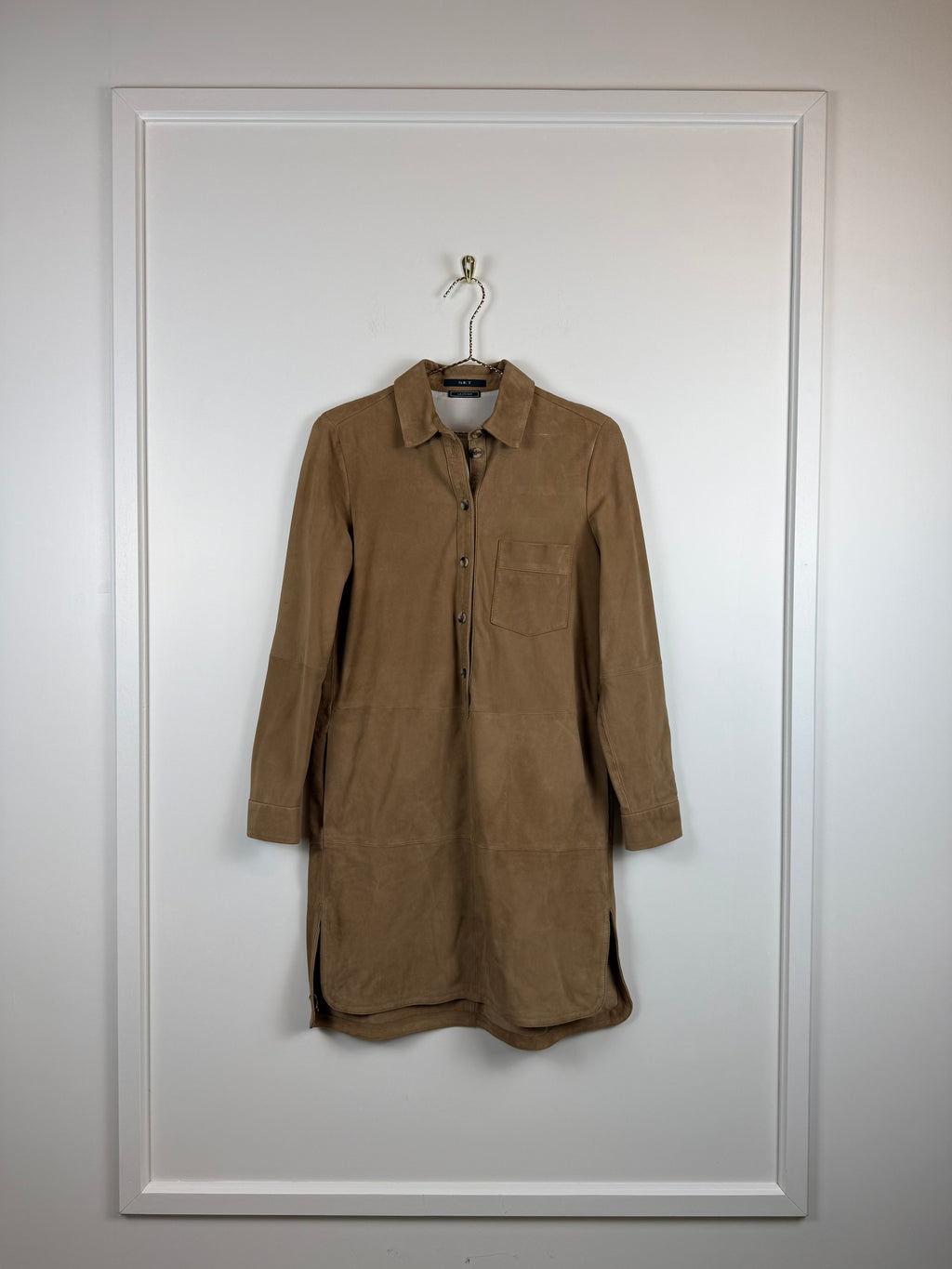 SET Veloursleder Kleid – Braun – Gr. 34