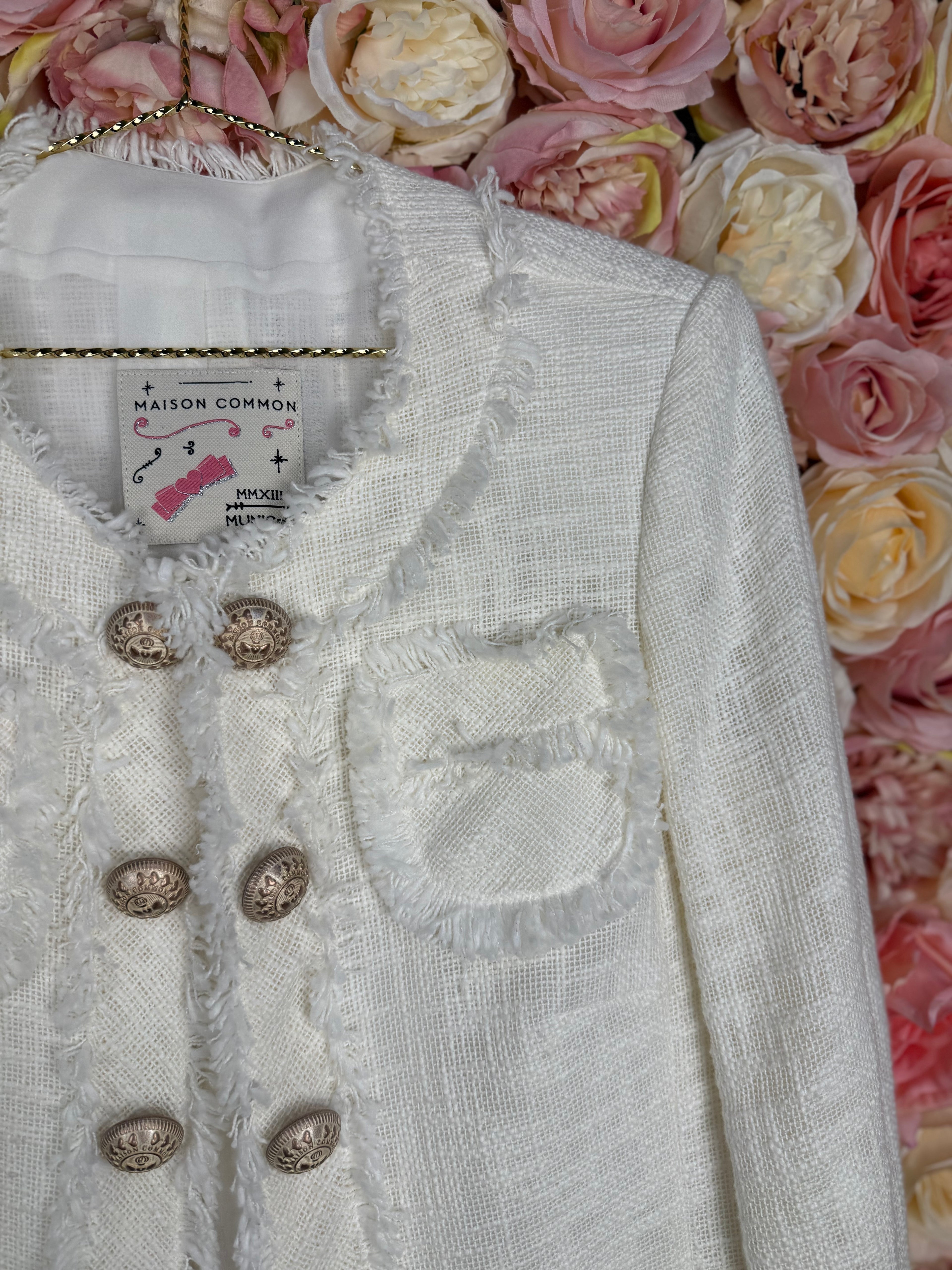 Maison Common Blazer White Tweed Sz. 36 DE