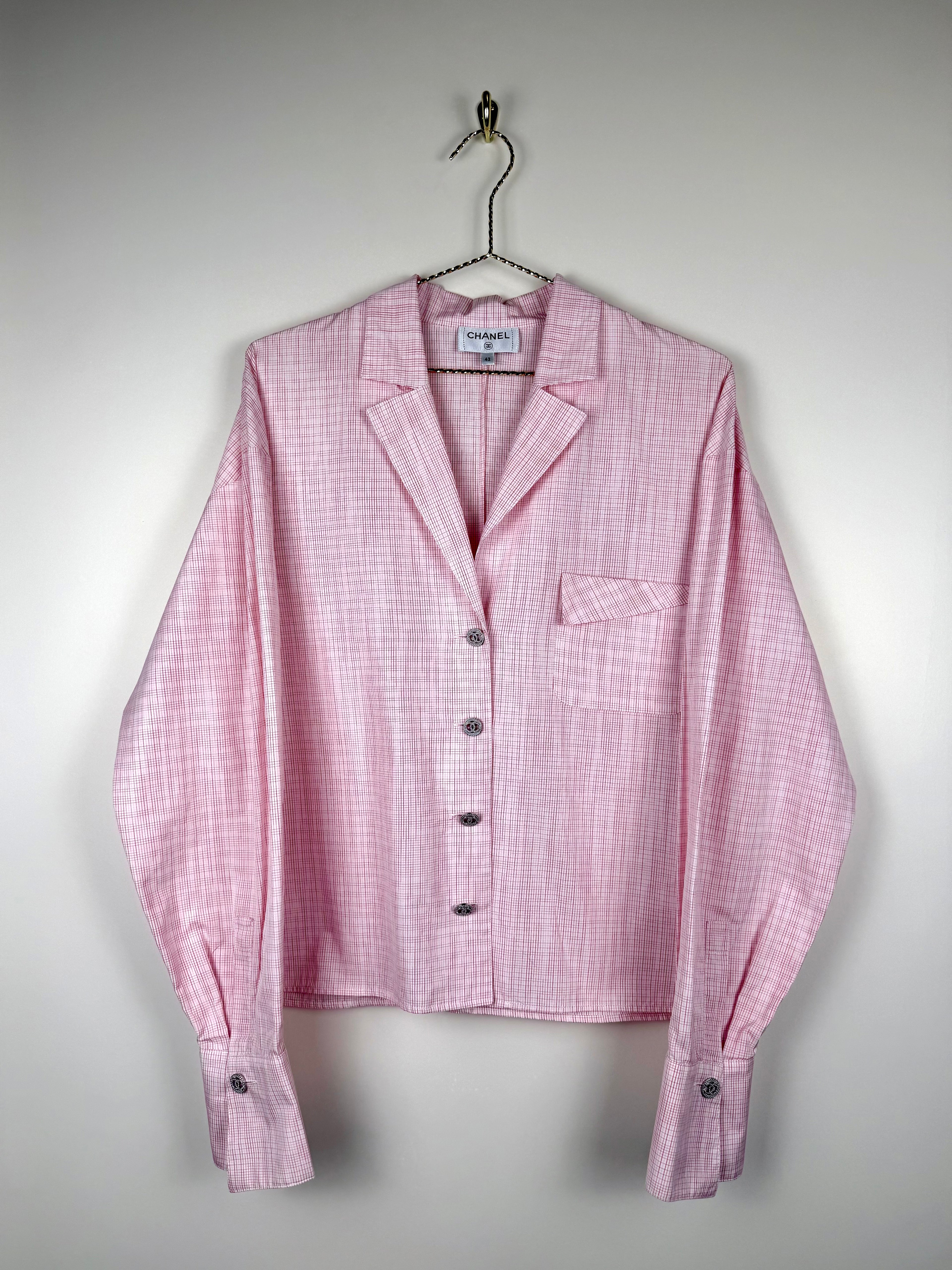 Chanel 20P Cotton Shirt Light Pink Sz. 40 DE (42 FR)