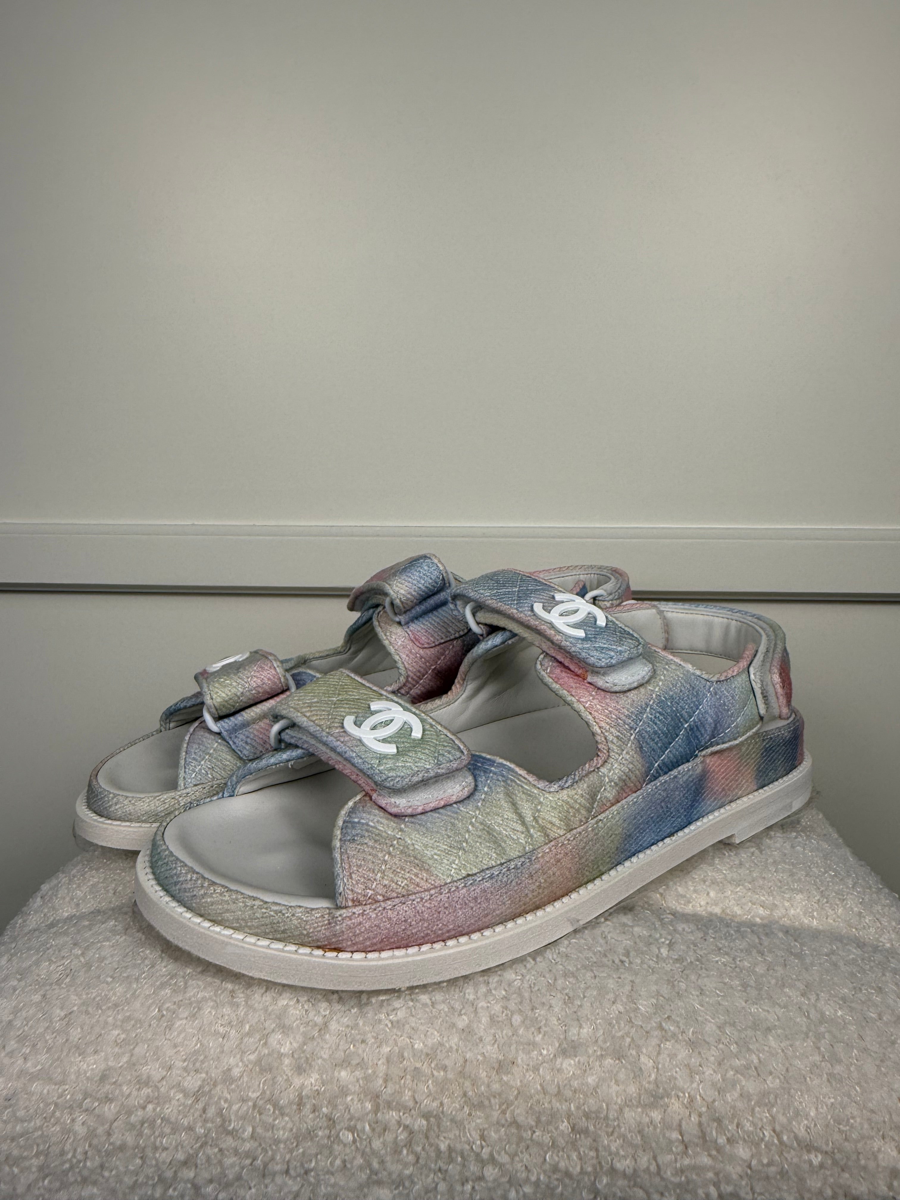 Chanel Dad Sandals Rainbow Sz. 39C