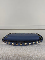 Valentino Rockstud Mini Leather Bag – Blau – Goldfarbene Nieten