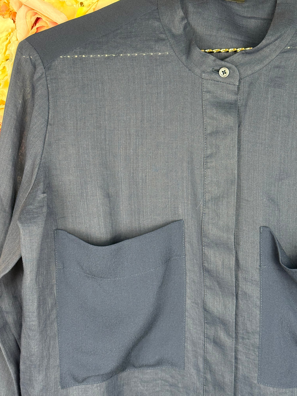 Joseph Ramie Silk Blouse Blue Sz. 40 DE (42 FR)