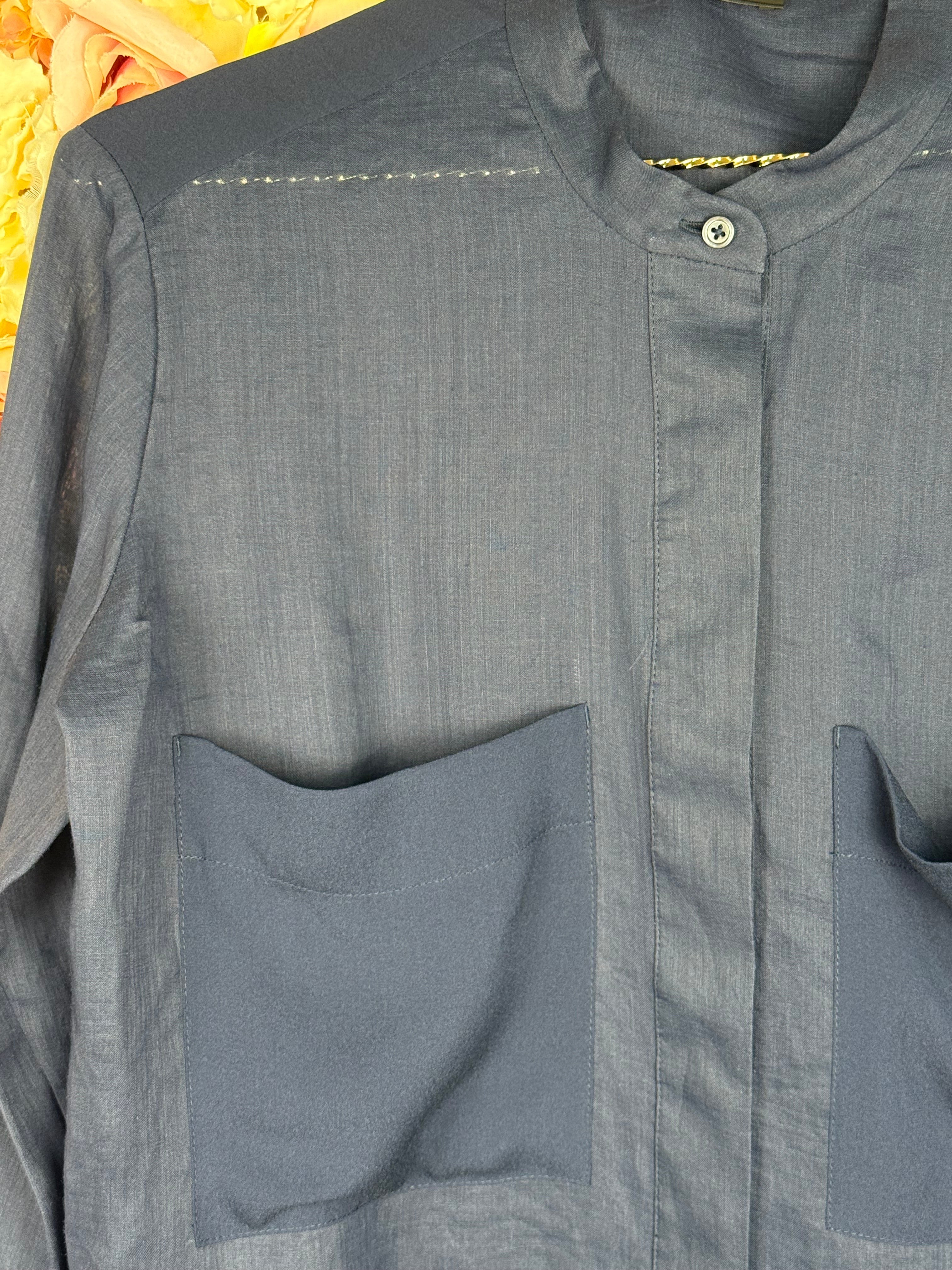 Joseph Ramie Silk Blouse Blue Sz. 40 DE (42 FR)