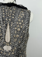 Alexander McQueen Vintage Bestickte Weste – Schwarz/Beige – Gr. 40 DE (44 IT)