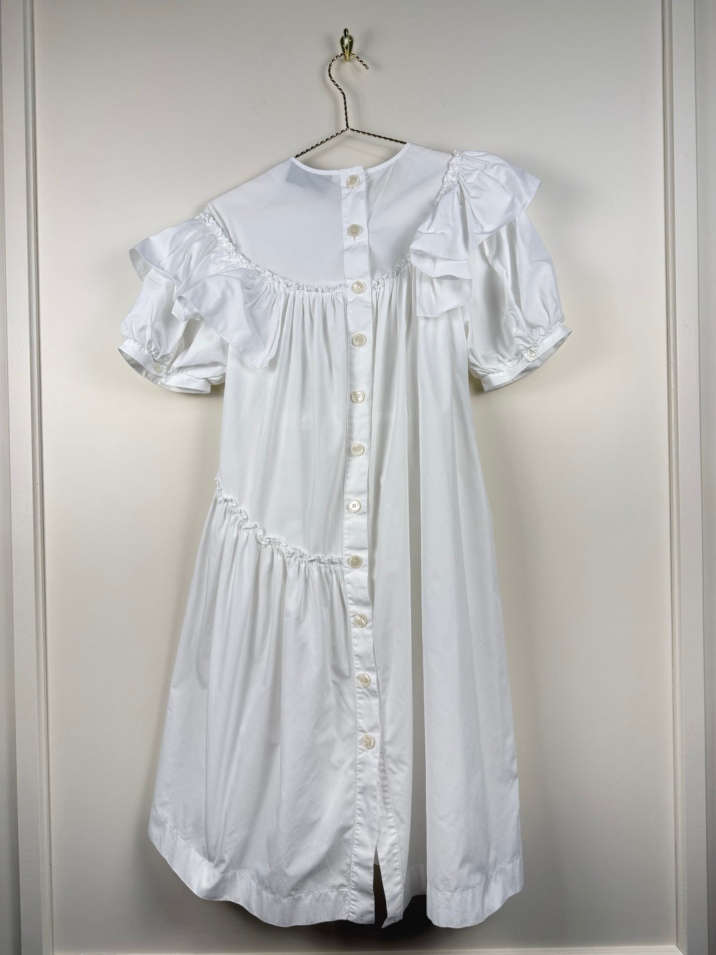 Simone Rocha Kleid mit Rüschen – Weiss – Gr. 34 DE (UK 6)