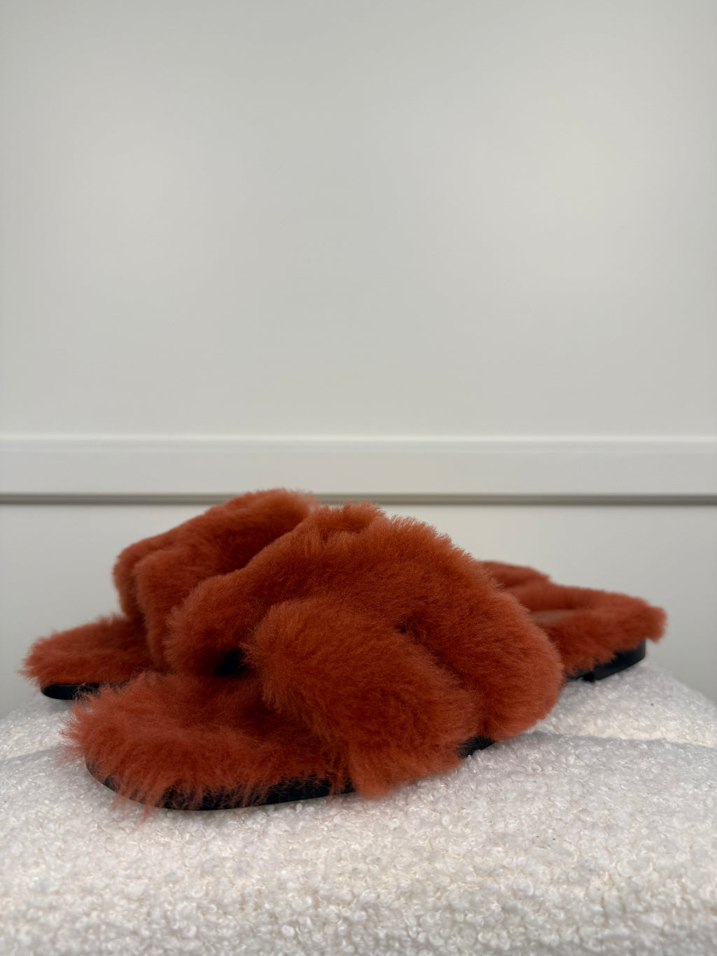 Hermès Fluffy Oran Sandals Light Red Sz. 39 EU