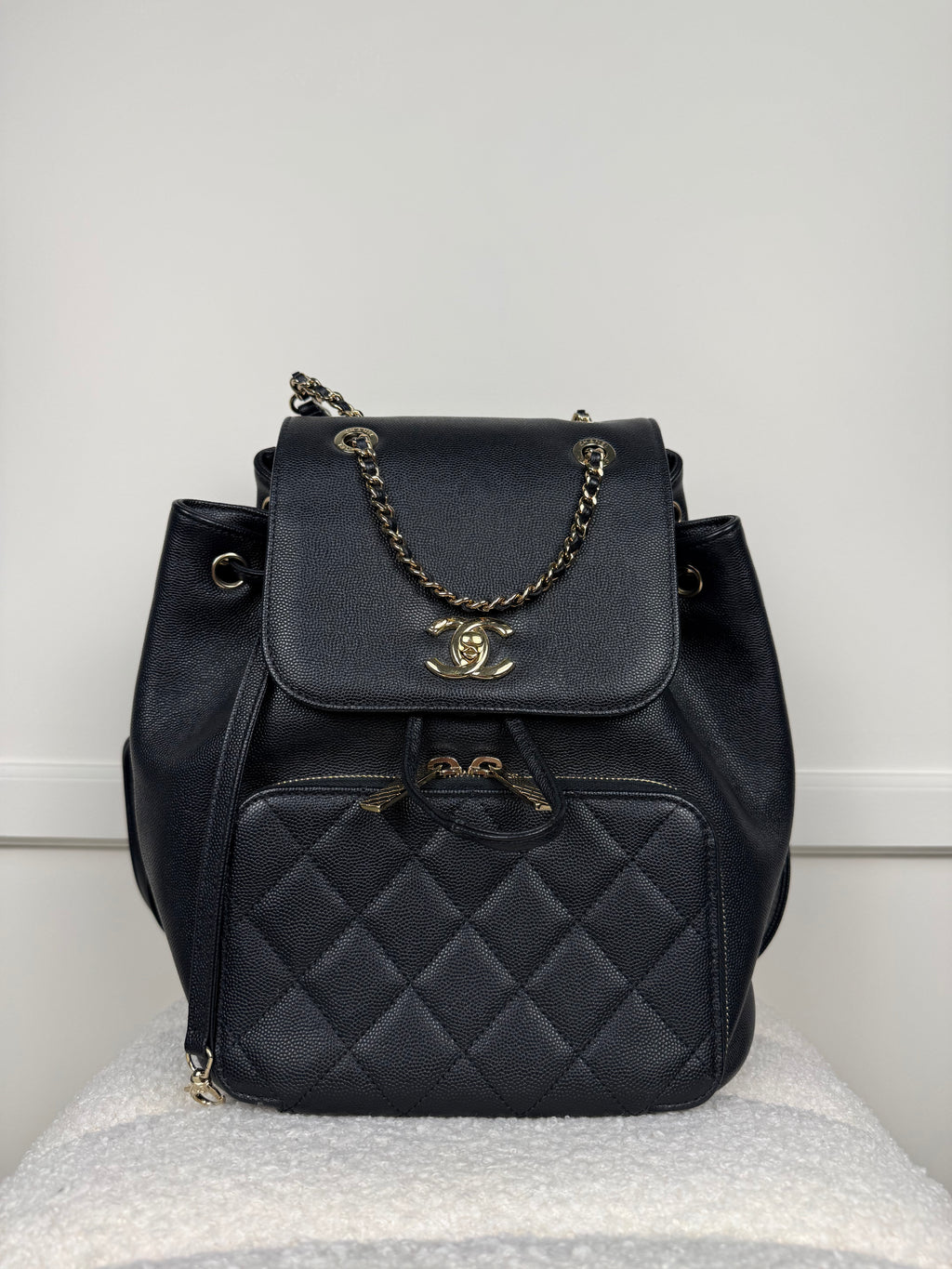 Chanel Backpack Quilted Caviar Leather Black GHW 2018/2019