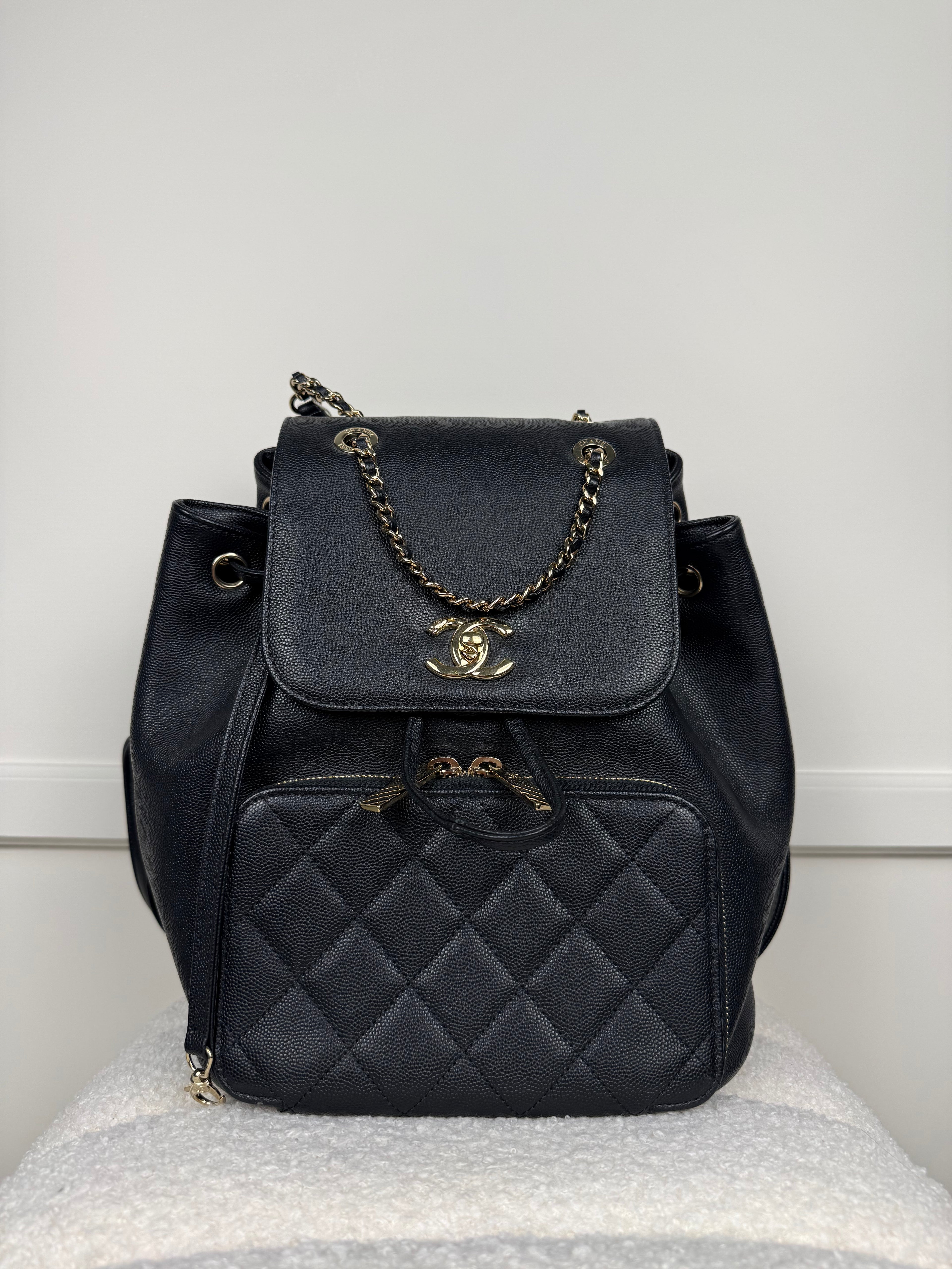 Chanel Backpack Quilted Caviar Leather Black GHW 2018/2019