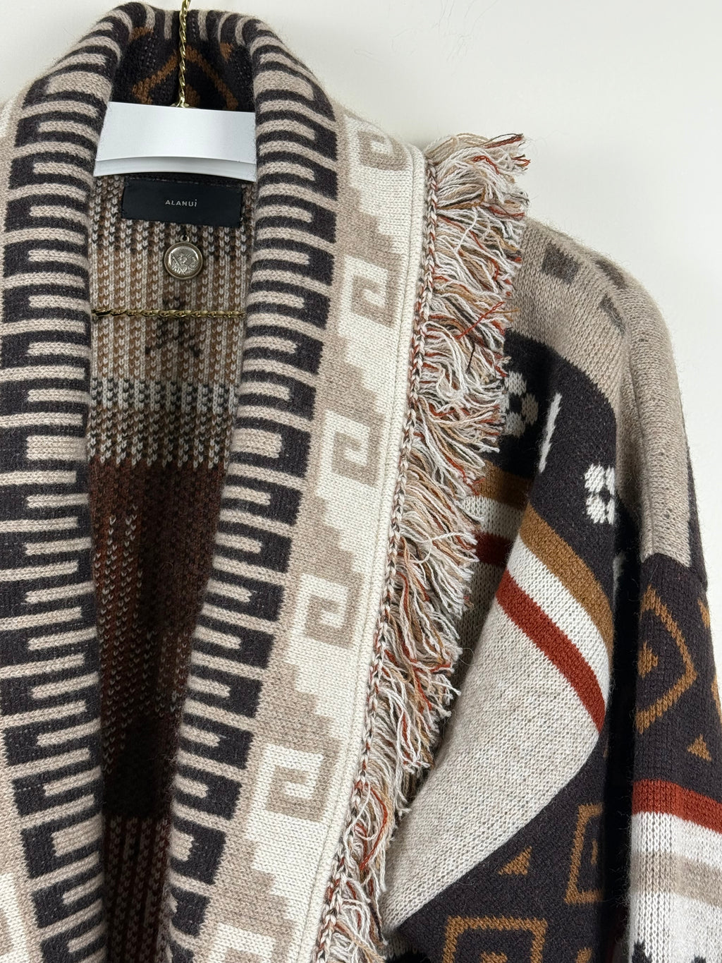 Alanui Cardigan im Ethno-Look – Braun/Multicolor – Gr. L