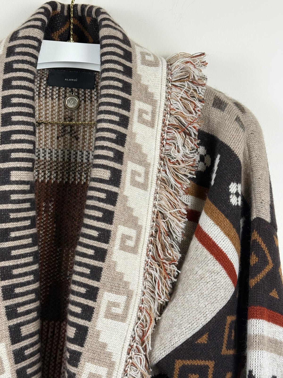 Alanui Cardigan im Ethno-Look – Braun/Multicolor – Gr. L