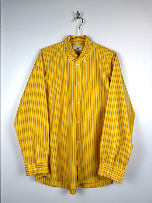 Balenciaga Striped Oversized Cotton Shirt Yellow Sz. 34 DE (36 FR)