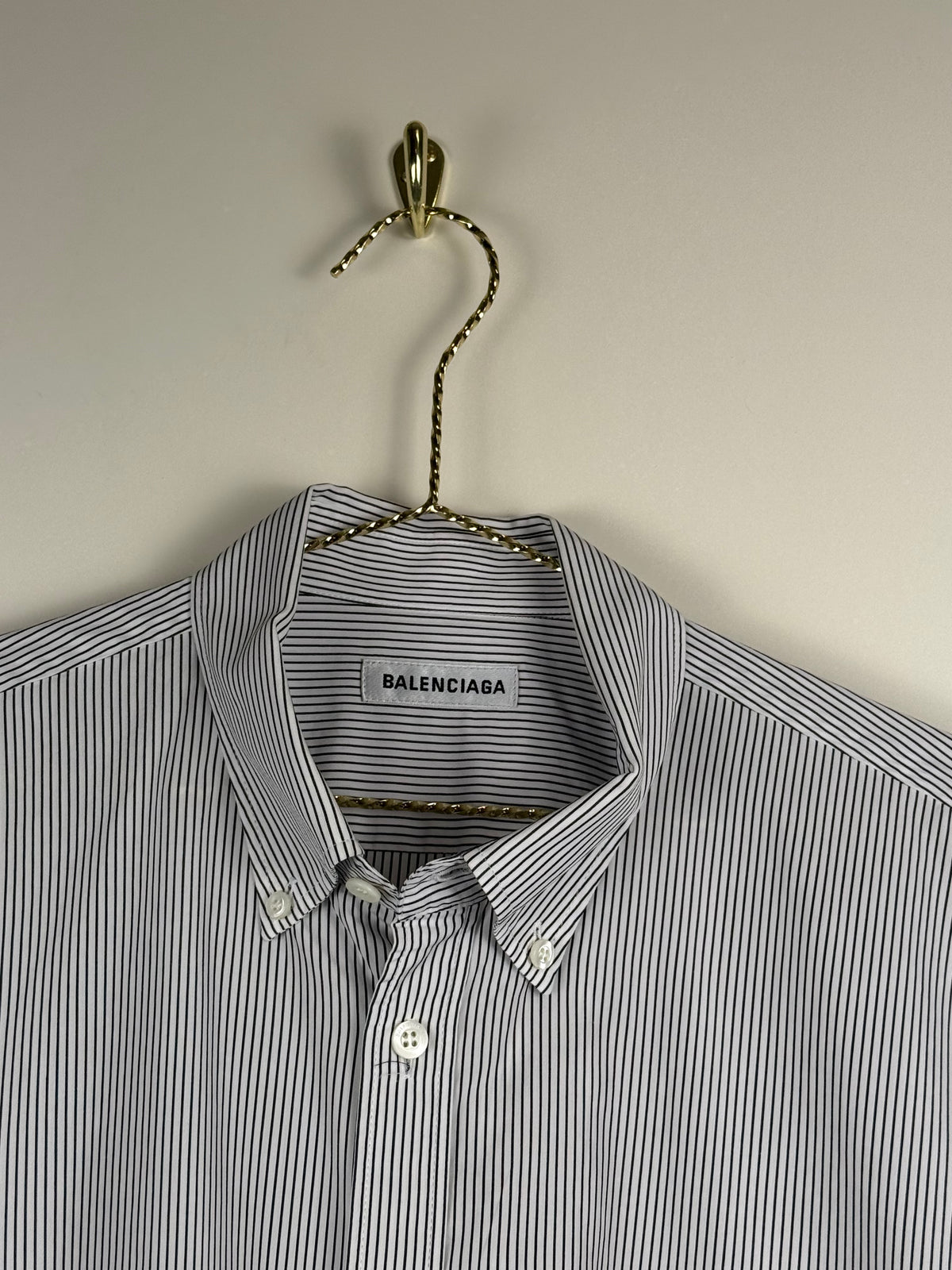 Balenciaga Oversized Striped Shirt Black White Sz. 36 DE (38 FR)