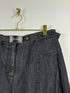 Chanel Jeans mit Glitzerstreifen – Grau – Gr. 38 DE (40 FR)