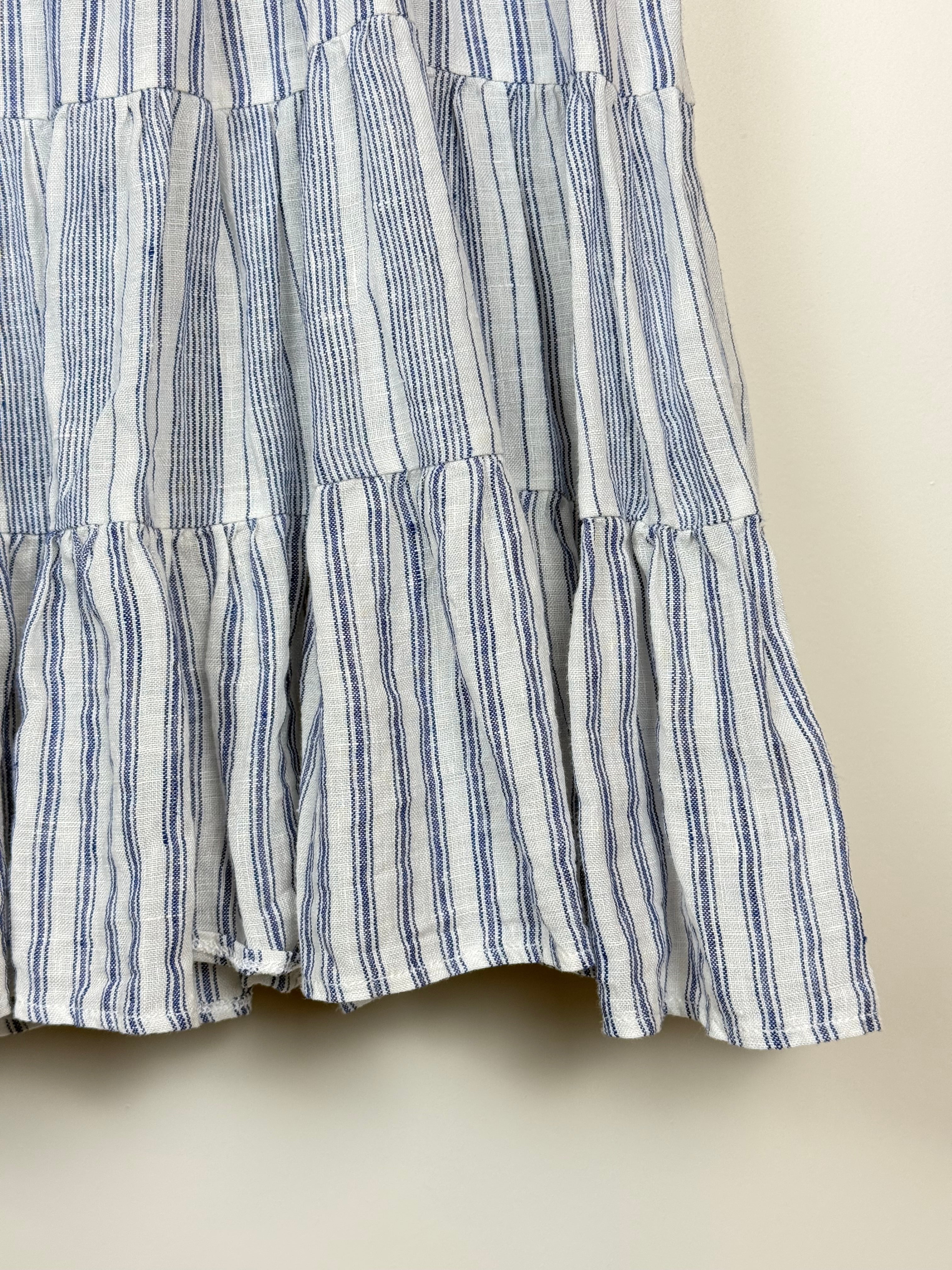 Ermanno Scervino Linen Dress Blue White Sz. XS