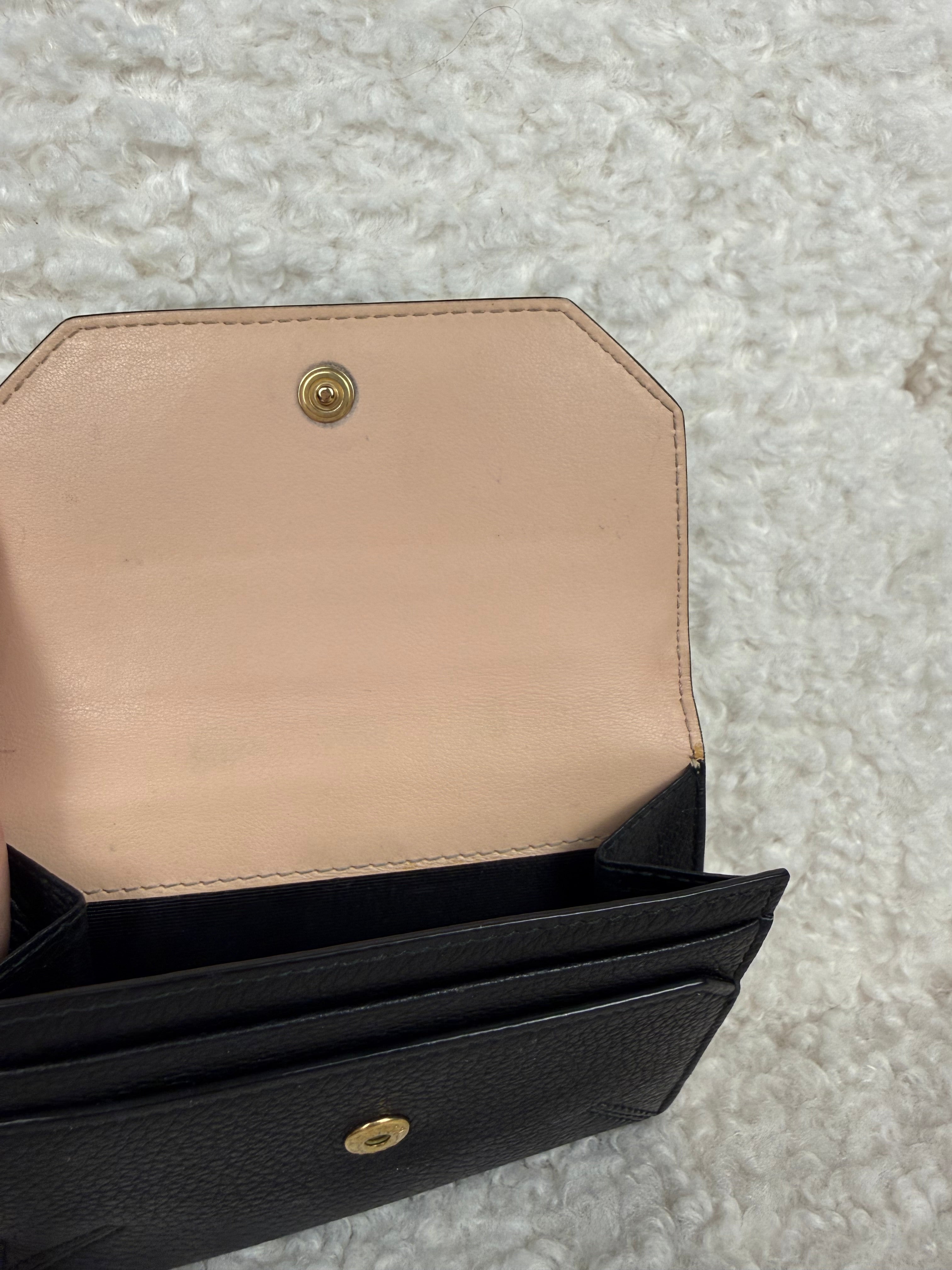 Bally Leather Wallet Black Nude