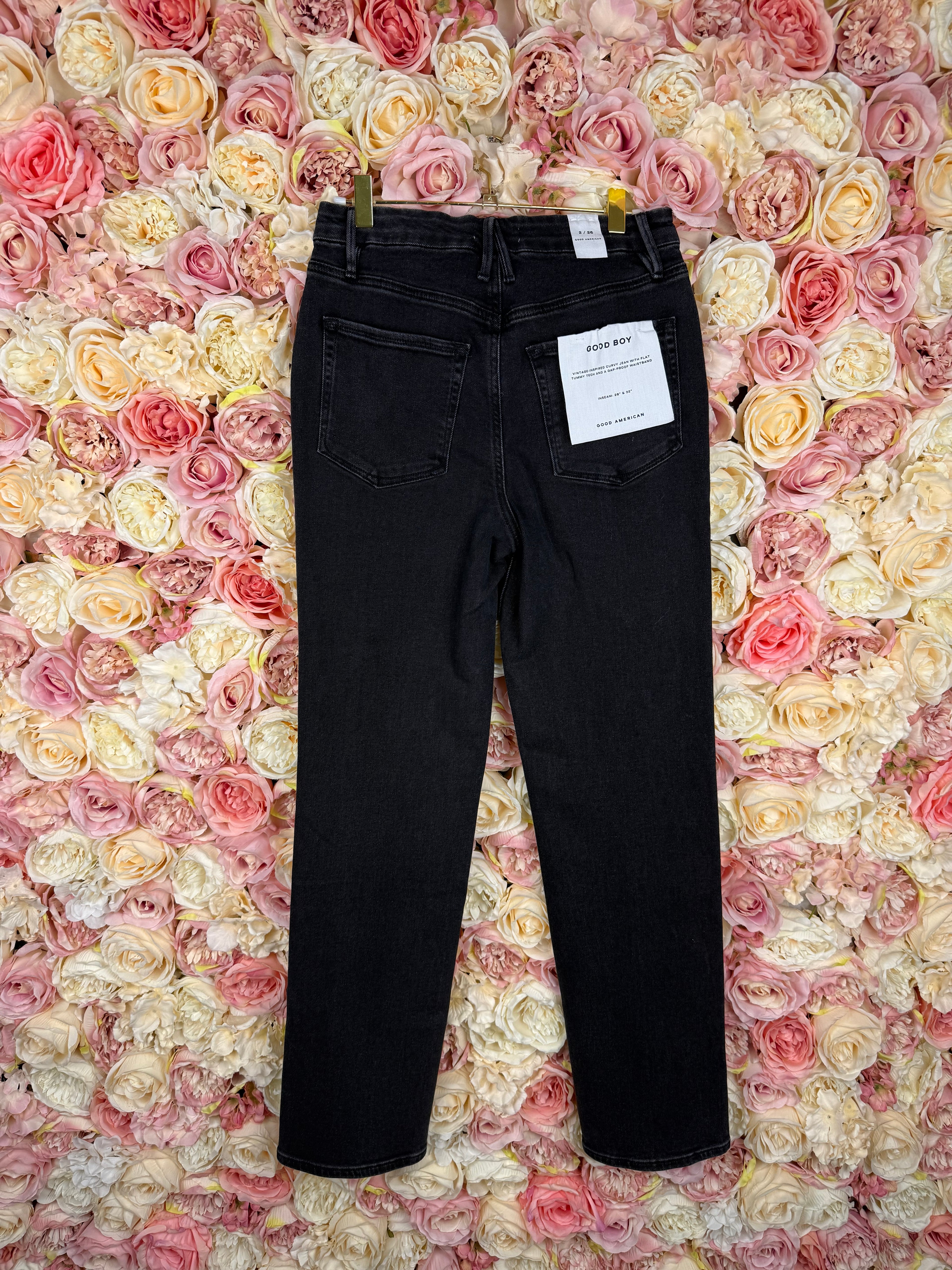 Good American "Good Boy" Jeans Dark Grey Sz. 2/26