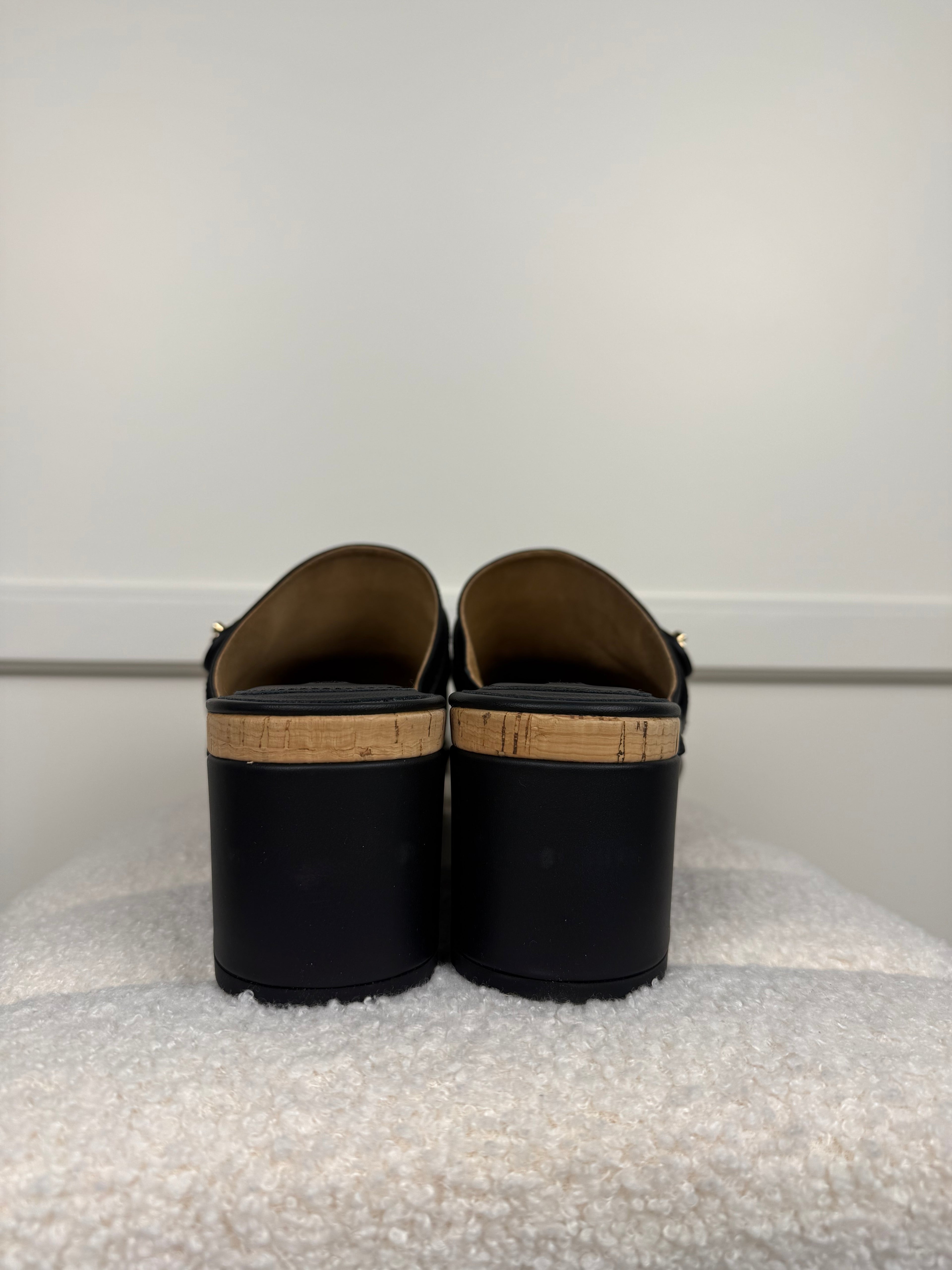 Chanel Leather Clogs Black Sz. 39 EU