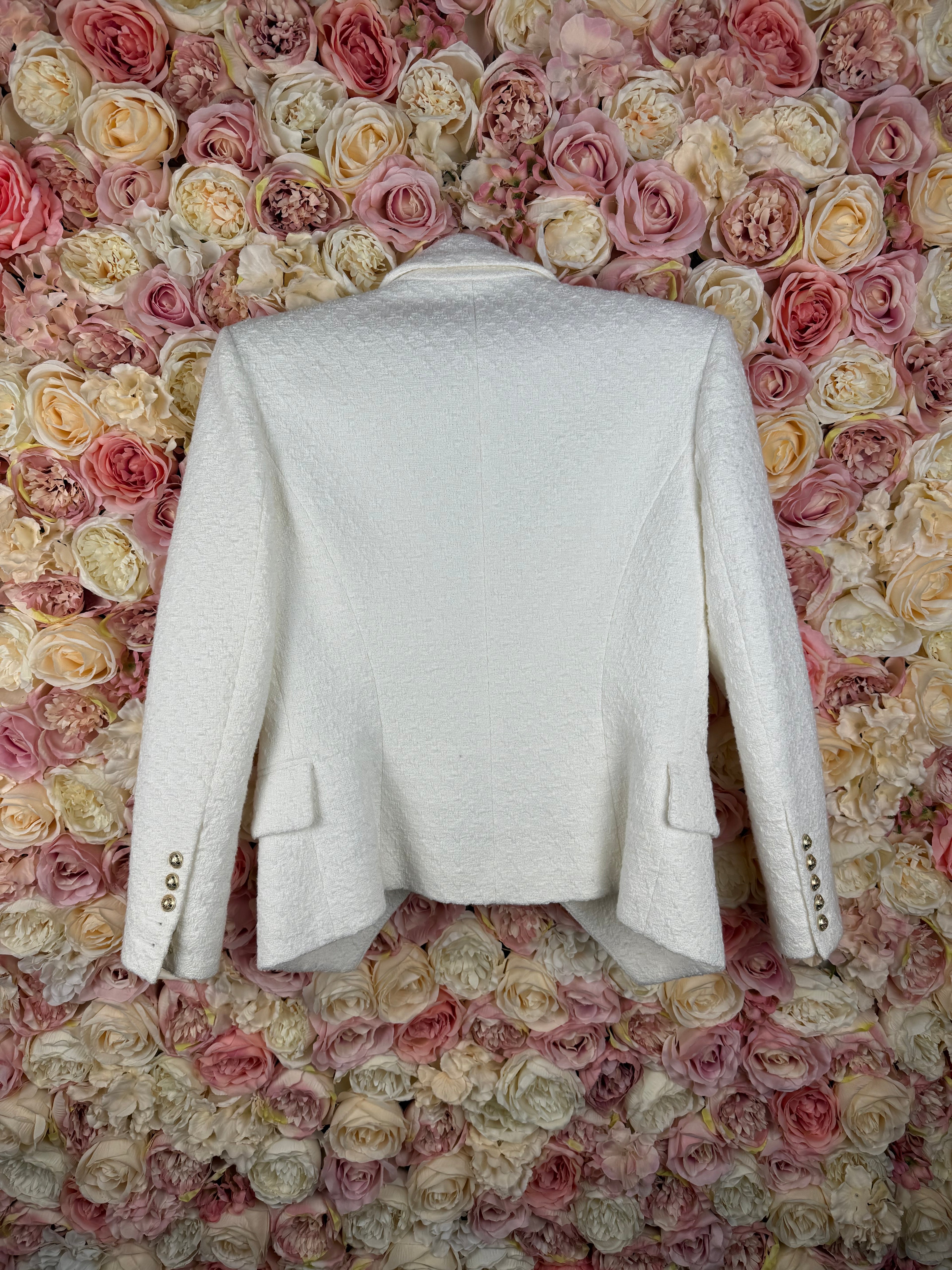 Balmain Tweed Blazer White Sz. 38 DE (40 FR)