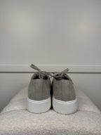 Santoni Veloursleder Sneakers – Hellgrau – Gr. 39