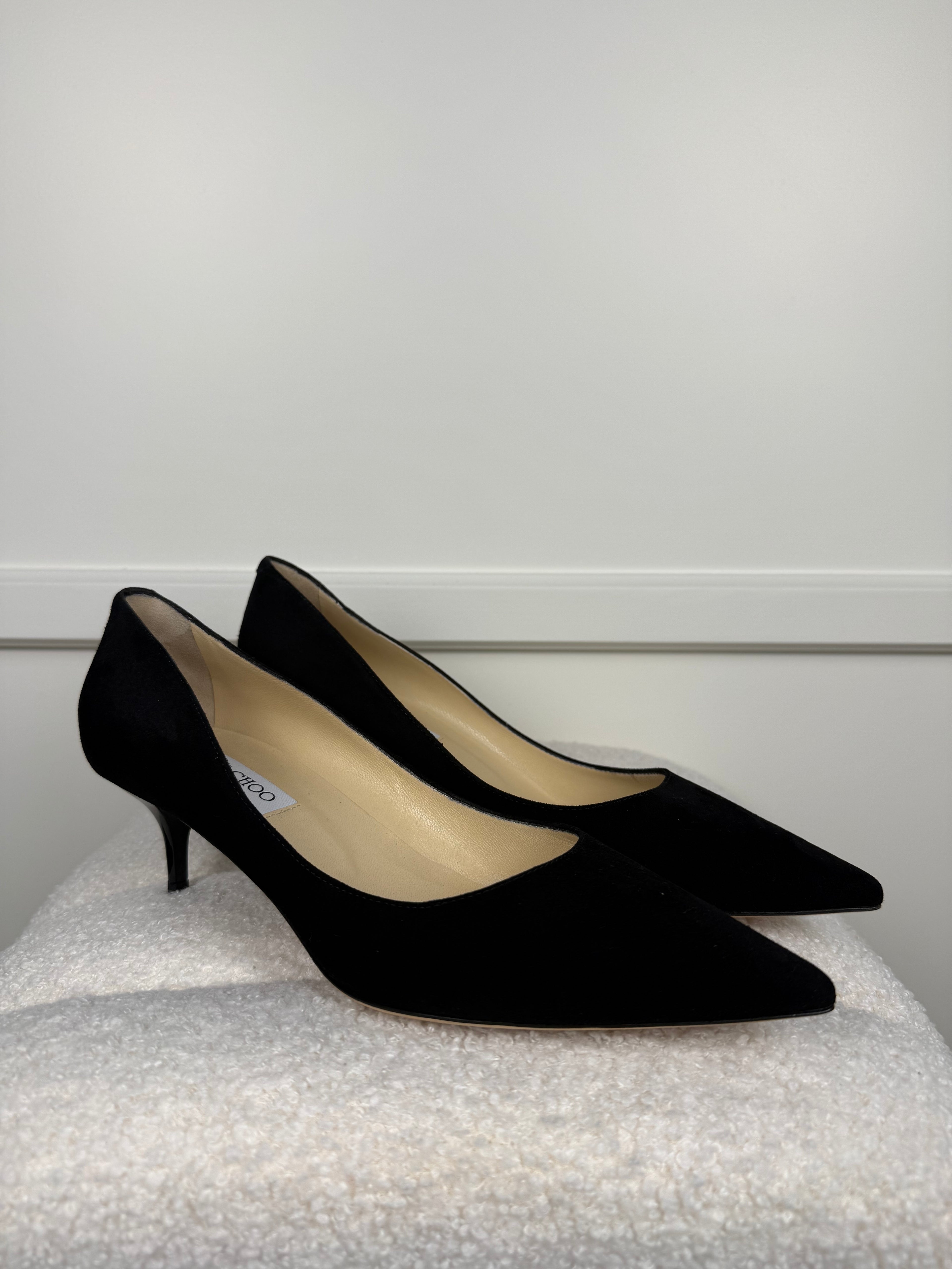 Jimmy Choo Suede Heels Black Sz. 39 EU