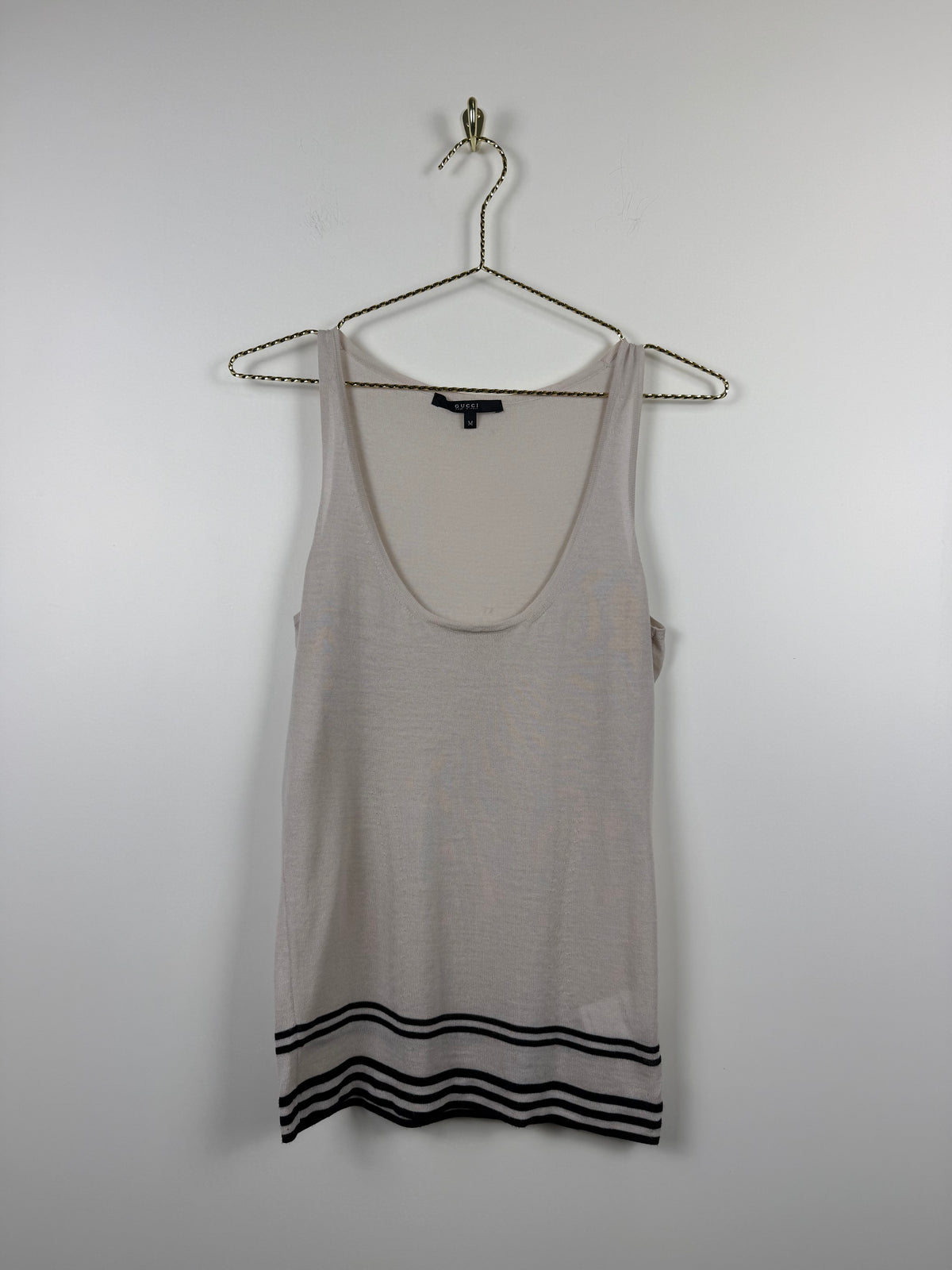 Gucci Vintage Set Top & Cardigan – Beige/Schwarz – Gr. M