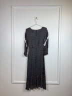 Sandro Kleid mit Blumenprint & Spitze – Dunkelblau Multi – Gr. 34 DE