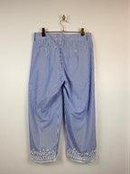 Ermanno Scervino Striped Cotton Pants Blue White Sz. 36 DE