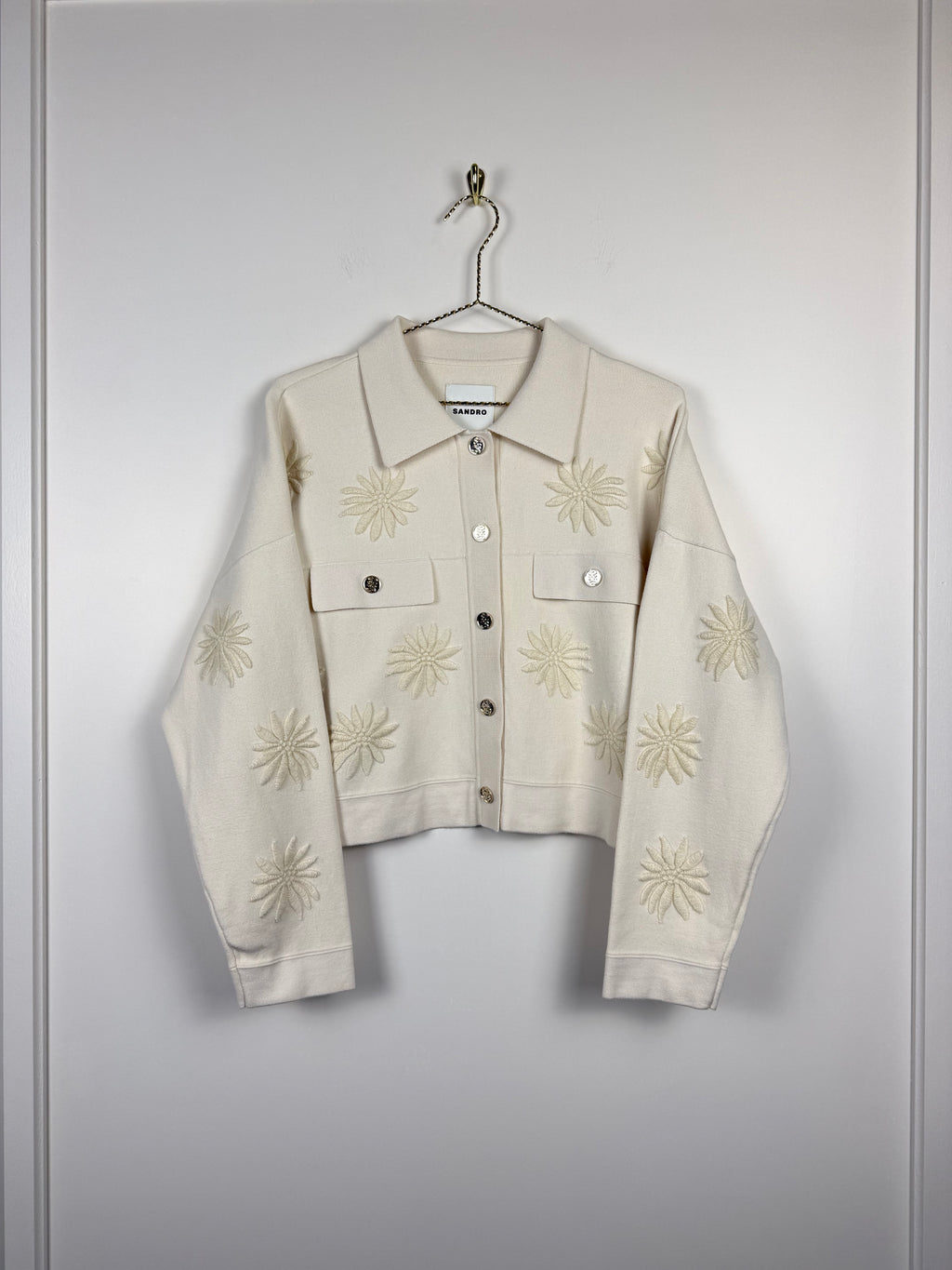 Sandro Jäcklein with floral embroidery – Cream – Size S (1)