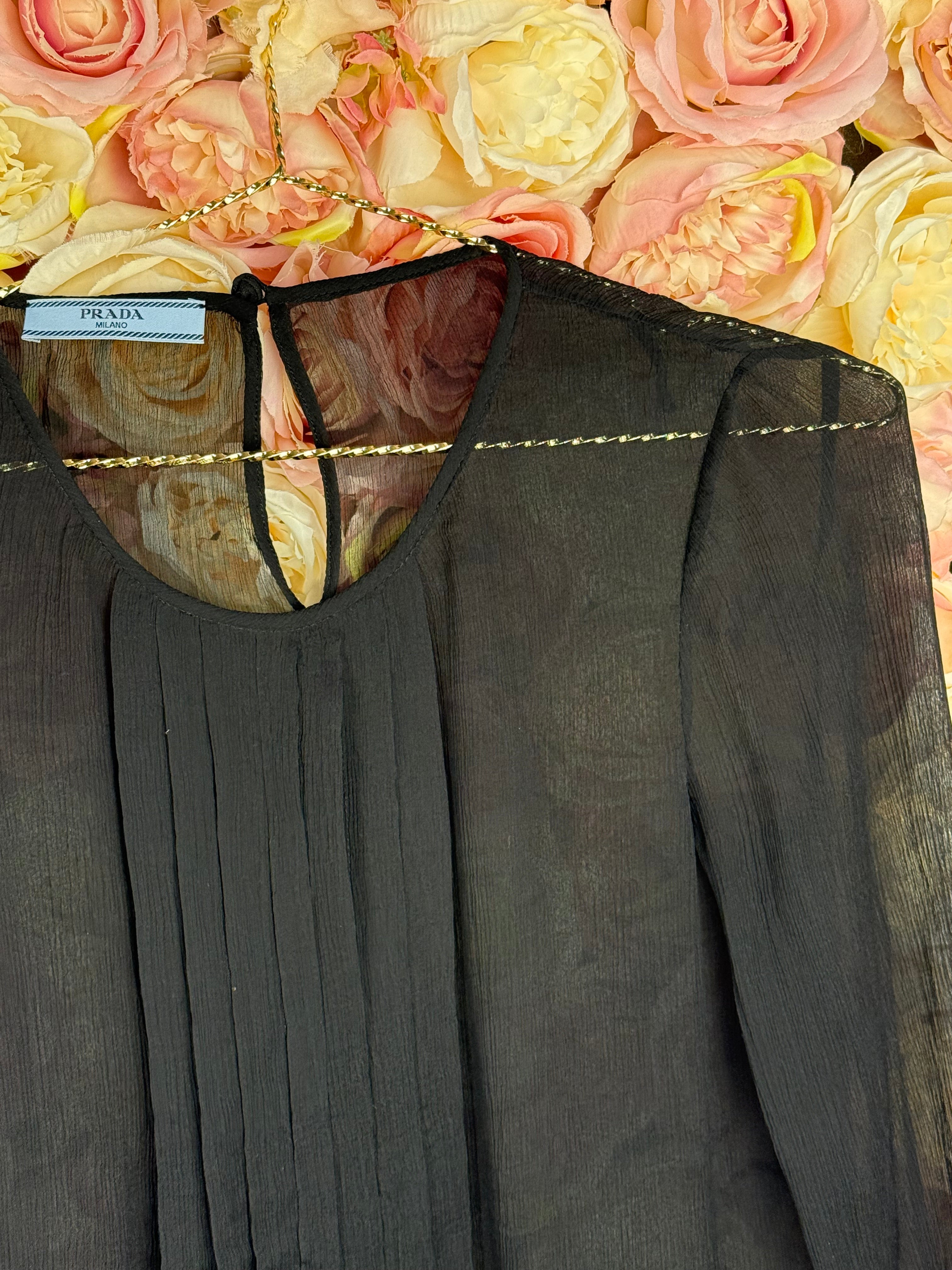 Prada Silk Blouse Black Sz. 34 DE (38 IT)