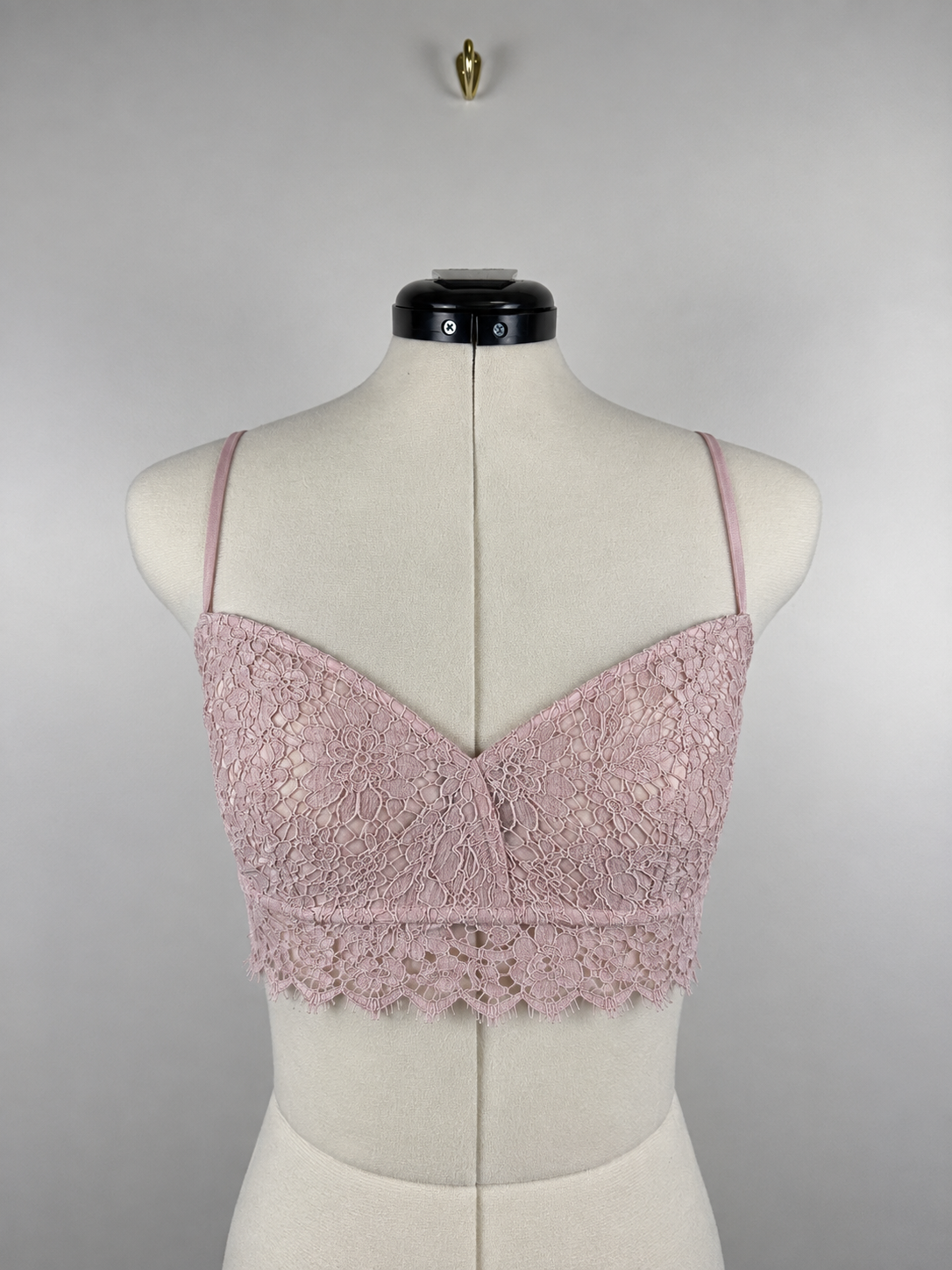 Ewa Herzog Lace Bralette Light Pink & Black Sz. 34 DE