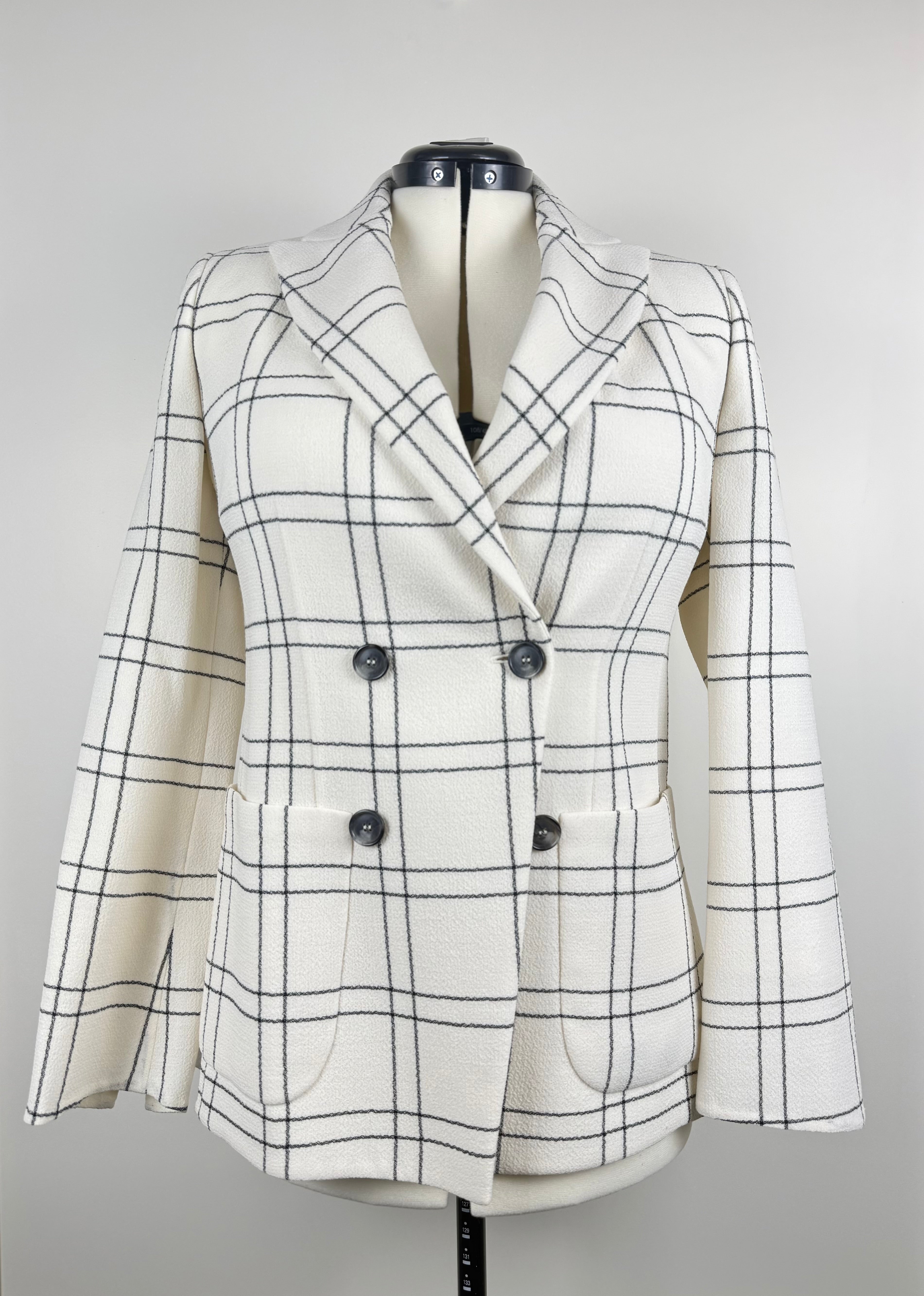 Akris Classic Blazer White Black Sz. 38