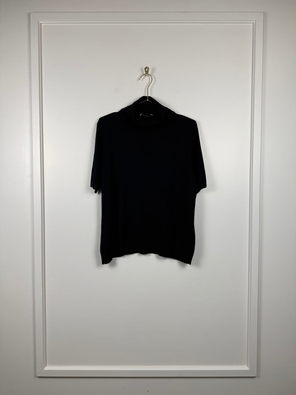 Peter Hahn Kurzarmpullover mit Rollkragen – Schwarz – Gr. 44 DE