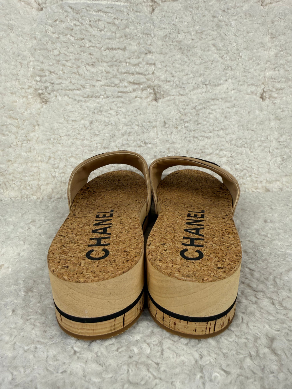 Chanel Cork Sandals Beige Sz. 39 EU