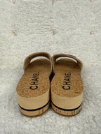 Chanel Cork Sandals Beige Sz. 39 EU