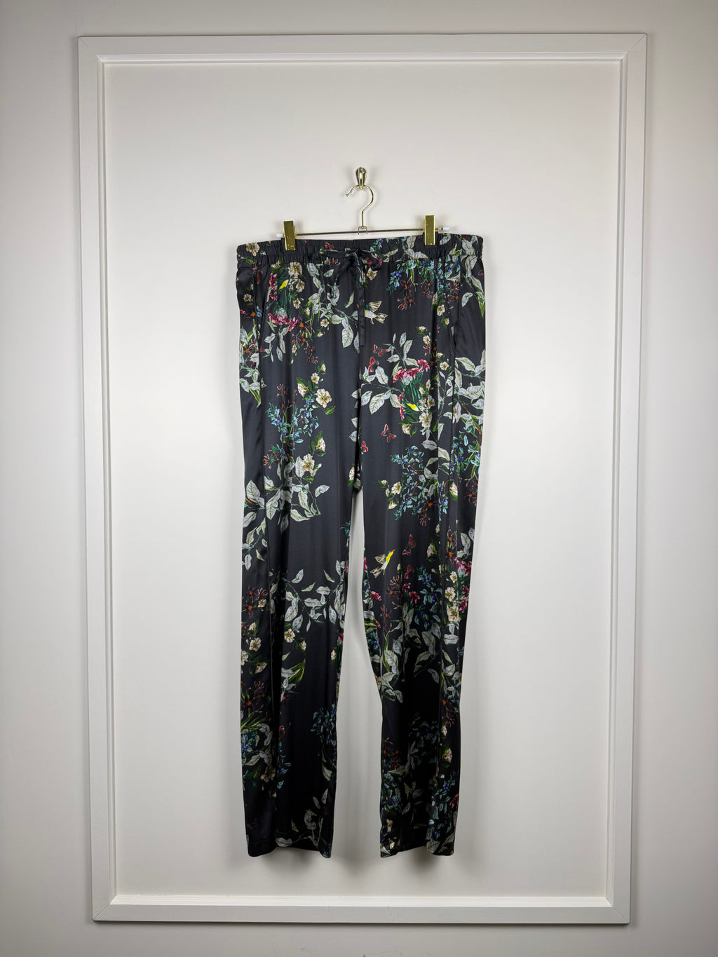 Johnny Was Hose mit Blumenmuster – Petrol – Gr. L