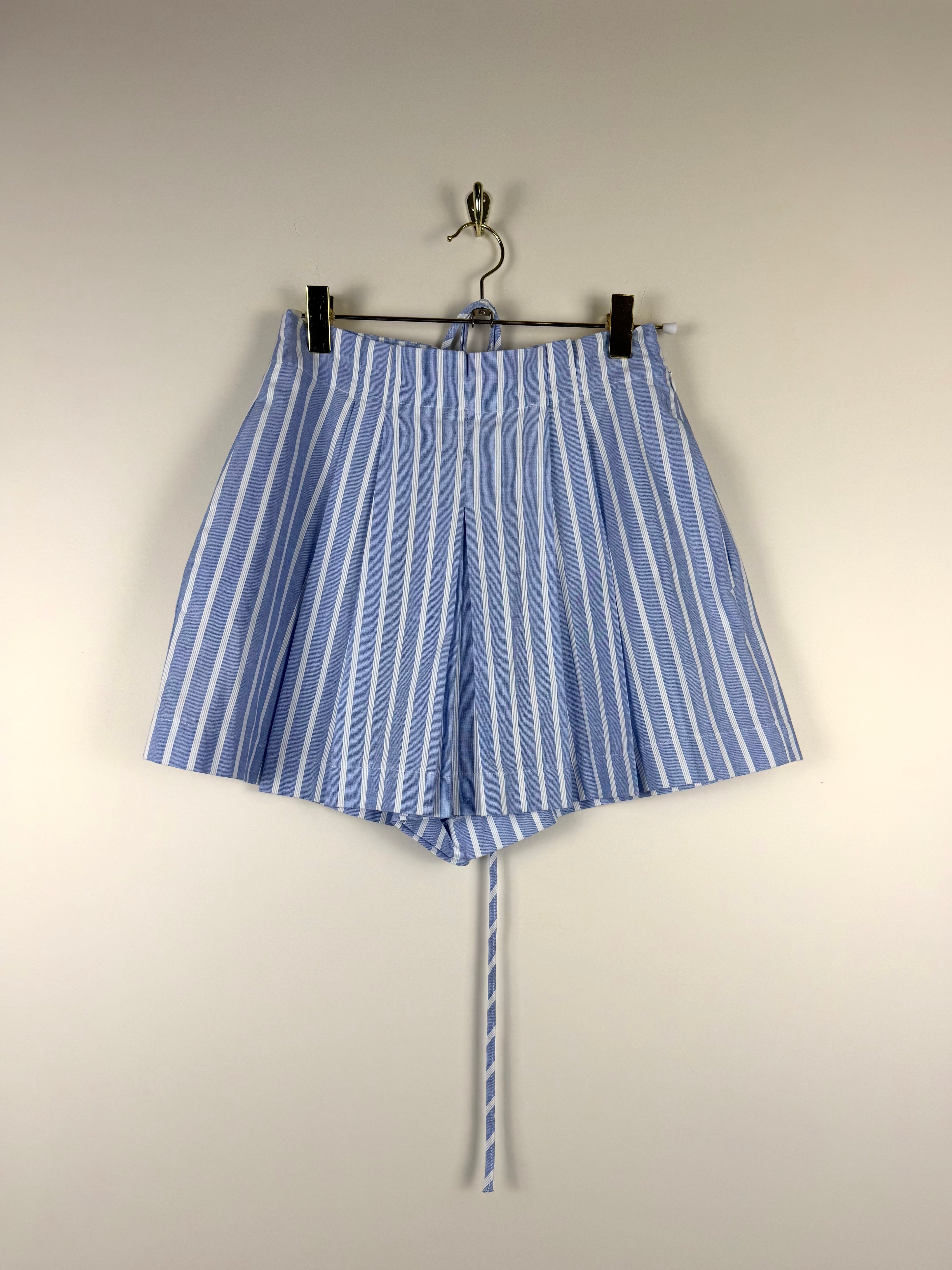Ermanno Scervino Linen Shorts Blue White Sz. 36 DE