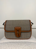 Celine Houndstooth Crossbody Bag Brown Multi