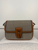 Celine Houndstooth Crossbody Bag Brown Multi