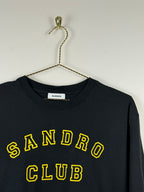 Sandro Crop T-Shirt mit Schriftzug – Schwarz/Gelb – Gr. S (1)