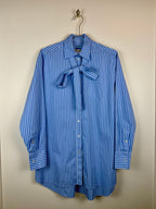 Valentino Oversized Striped Cotton Shirt Light Blue White Sz. 38 DE (42 IT)