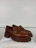 Chanel Loafers aus Leder – Cognac – Gr. 39 EU