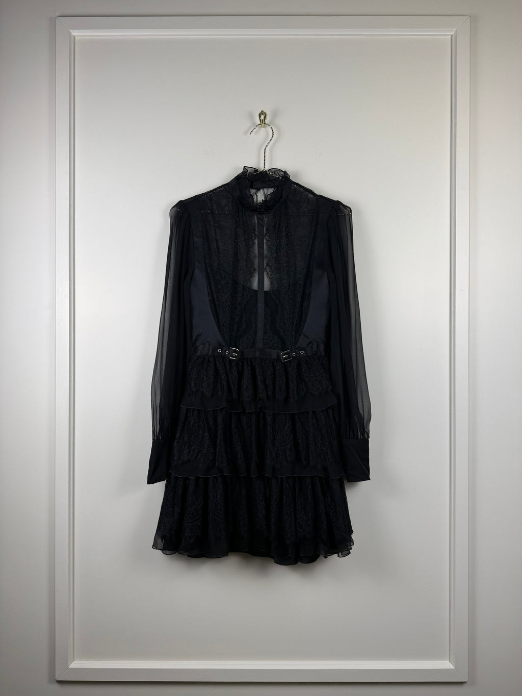 Alberta Ferretti Kleid mit Spitze – Schwarz – Gr. 36 DE (40 IT)